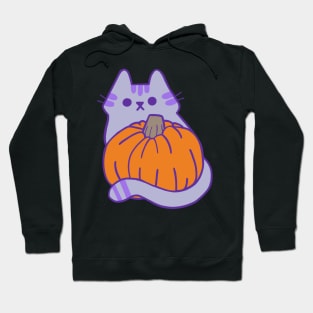 Purple Kitty with Pumpkin Hoodie